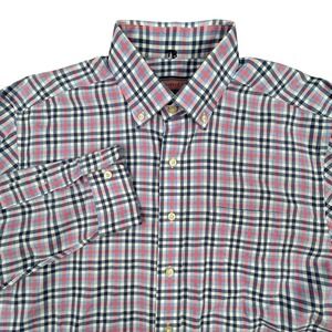 Vineyard Vines Murray Shirt Mens Medium Blue Peach Gray Plaid Button Down Cotton